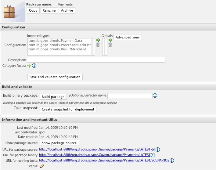Package configuration