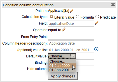 Setting the default value of a cell with a Value List