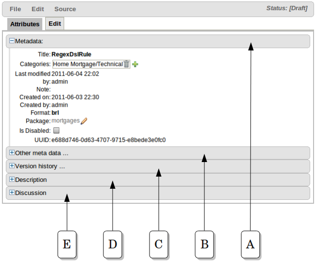 The Asset Editor - Attributes tab