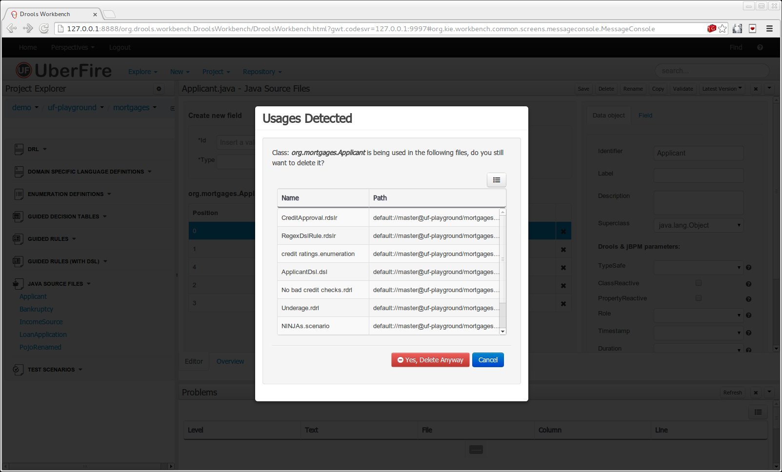 Usages detection