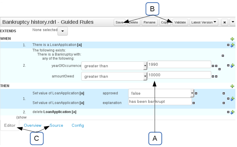 The Asset Editor - Editor tab