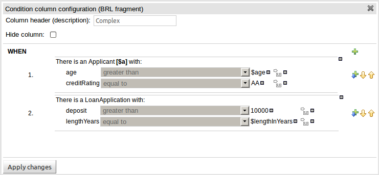 Defining a Condition with BRL