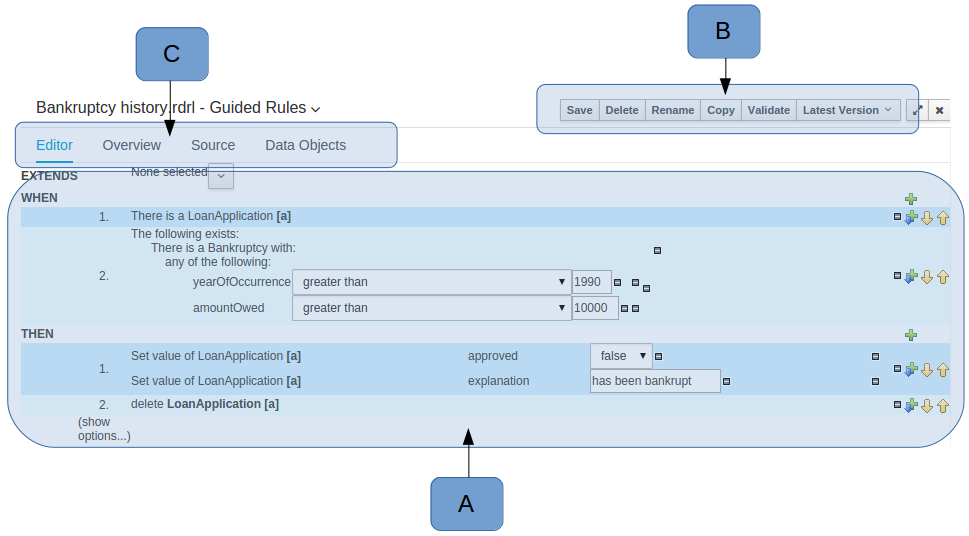 The Asset Editor - Editor tab