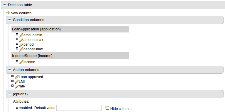 dtable column config