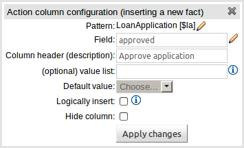 dtable column insertField popup