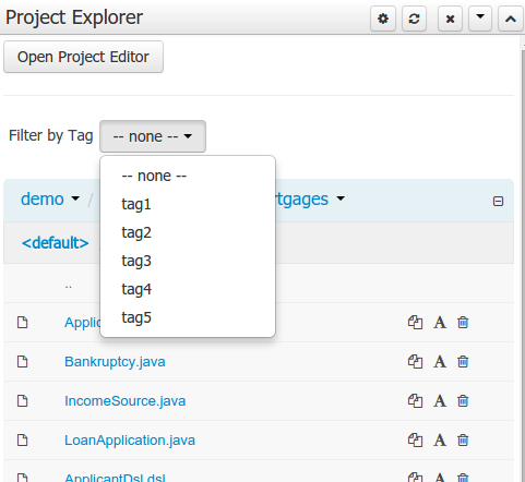 ProjectExplorer Tag Filter Show