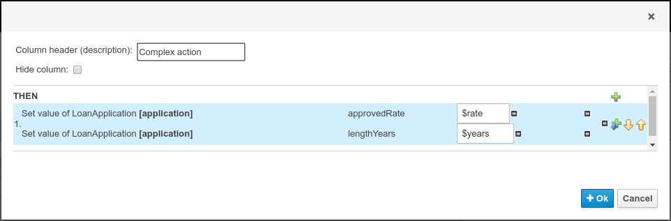 dtable column action brl1 popup