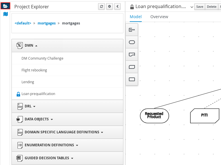 dmn designer project view