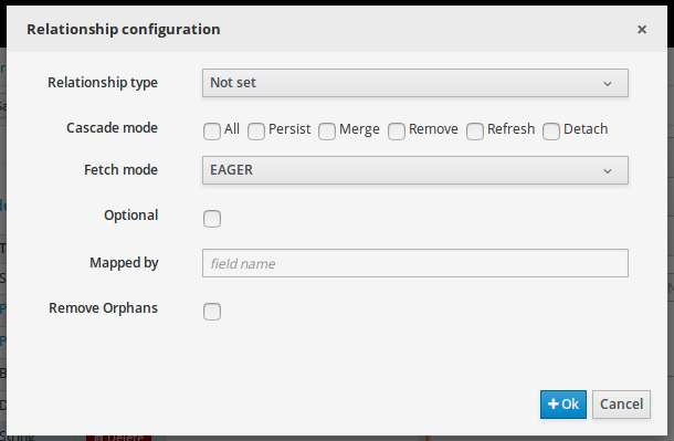 field persistence tool window sections relationship dialog