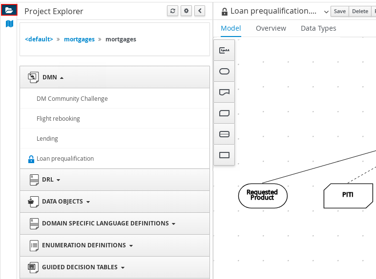 dmn designer project view