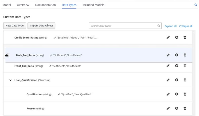 dmn manage data types structured2 drag