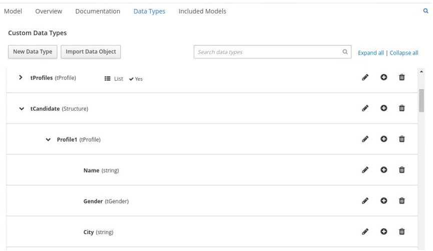 dmn manage data types structured3a