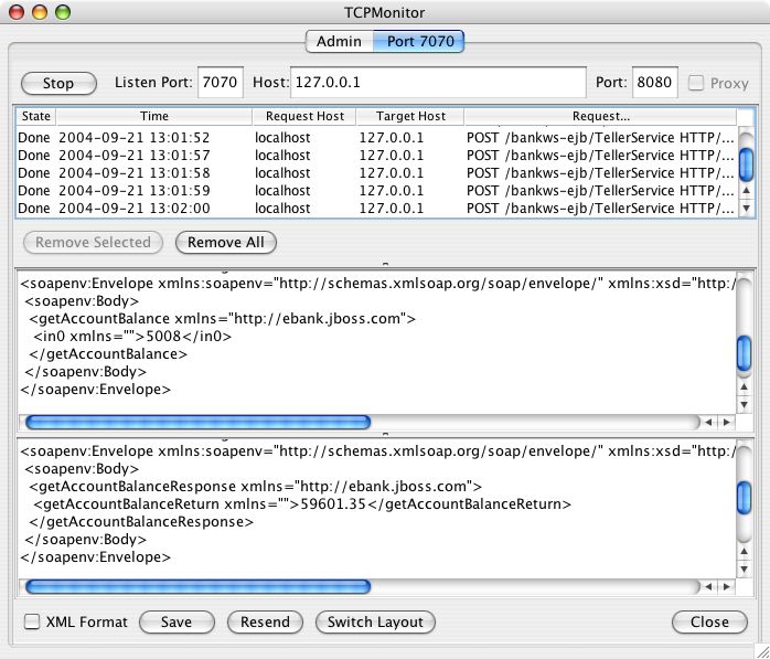 TCPMon output of Web Services Call