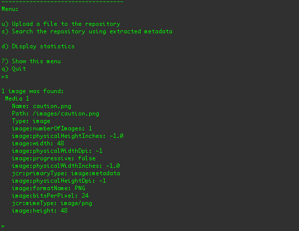 Searching for media using the Example Client