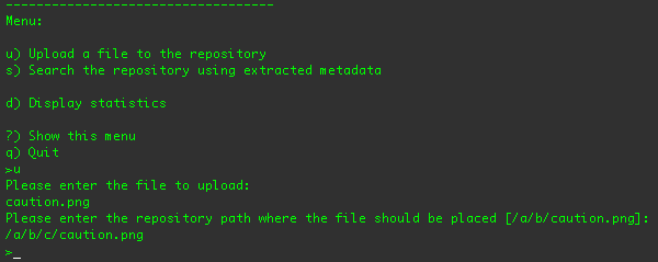 Uploading an image using the Example Client