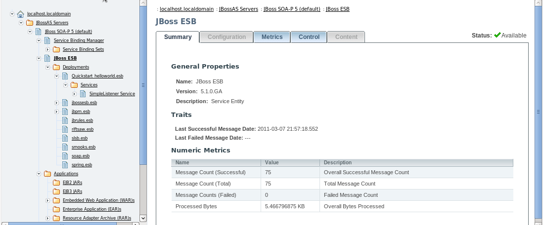 A Screen-shot of the Message Counter