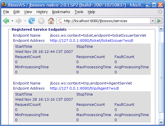 Endpoints page