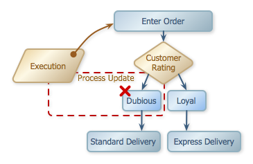 Process update for a single execution