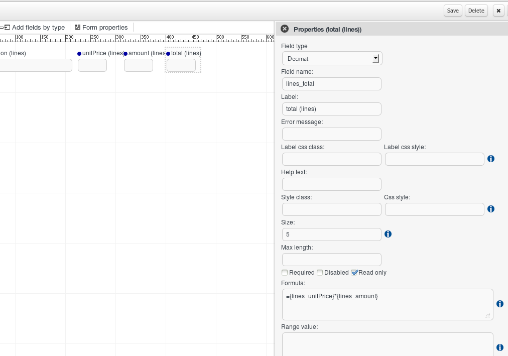 Configuring formulas