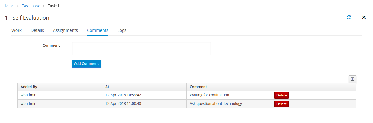 task comments