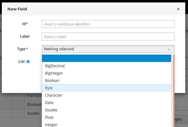 create field with primitive type