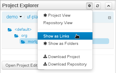 ProjectExplorer Switching View