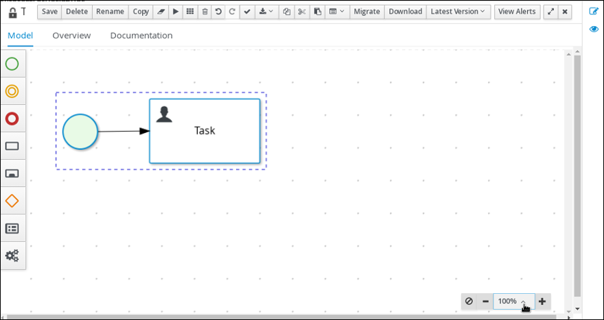 Zooming to view the entire diagram