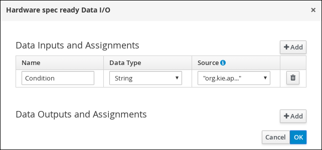 HardwareSpecReady I/O values