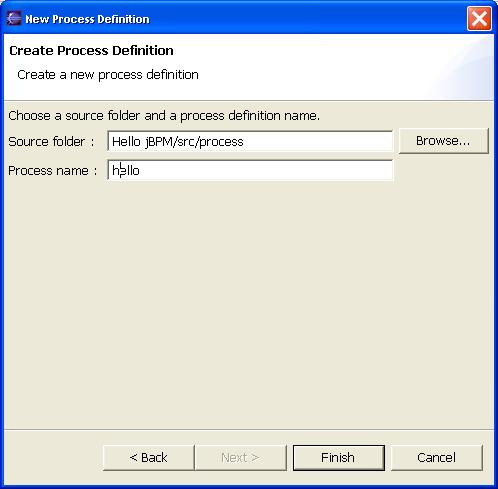 The Create New Process Definion Page