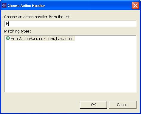 The Choose Action Handler Dialog