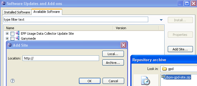 Adding the GPD local archive site
