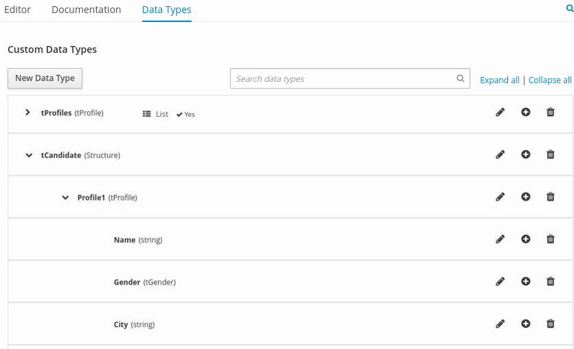 dmn manage data types structured3a