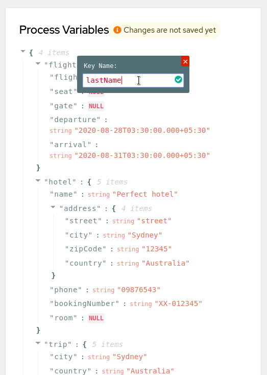 Image of adding attributes on process variables in Management Console