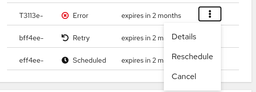 Image of jobs cancel option in Management Console