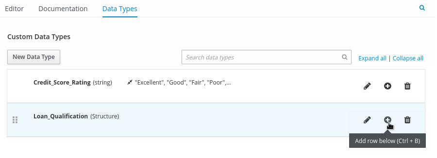 dmn manage data types structured