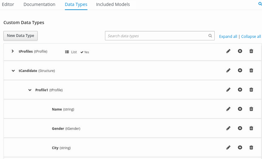 dmn manage data types structured3a