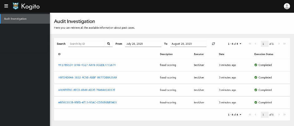 Image of Kogito Audit Investigation Console