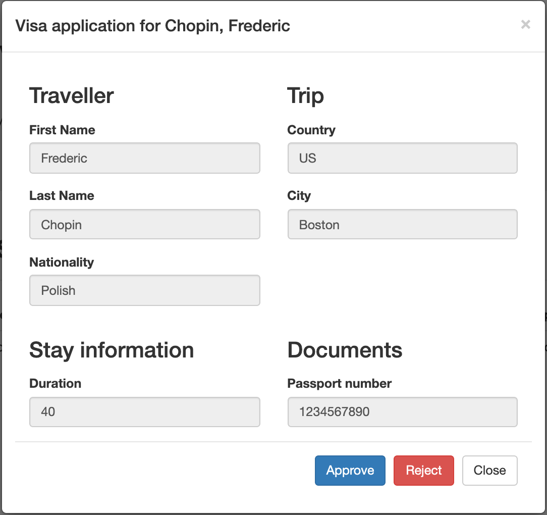 Image of visa application approval