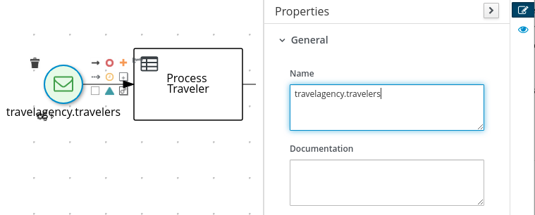 Image of a message node property name