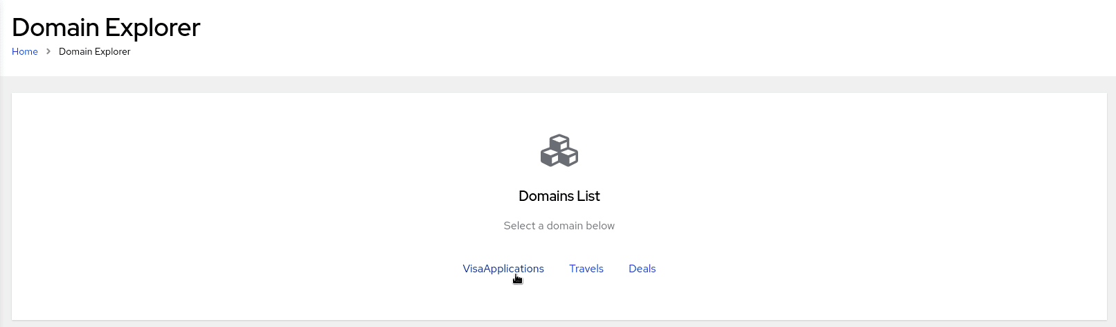 Image of domain explorer in Management Console