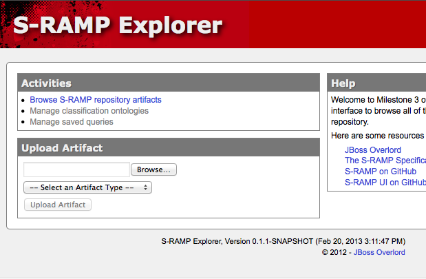 Screenshot of the s-ramp-ui
