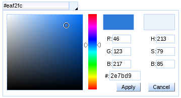 Simple <rich:colorPicker> component