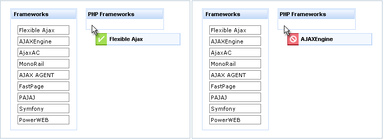 Drop zone accepts dragable item with "PHP" type only