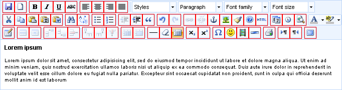 Redefinition styles with predefined selectors