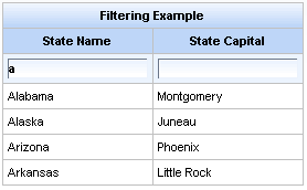 Built-in filtering feature usage