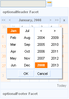 Quick month and year selection