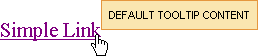 <rich:toolTip> component with default content