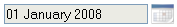 The date field component prototype implementation in HTML with an icon