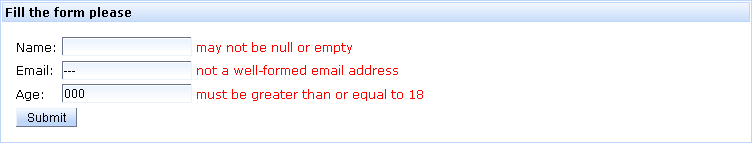 <rich:beanValidator> usage
