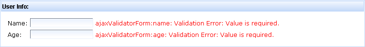 Simple example of <rich:ajaxValidator> with